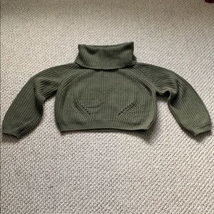 Pepper Mayo Olive green cowl neck sweater